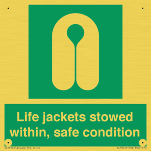 Life jackets stowed within